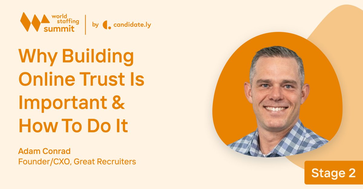 Are you ready to learn about building online trust and how it can benefit your business? Don't miss out on the opening of Stage 2 of the #WorldStaffingSummit and learn from Adam Conrad, Founder/CXO of @great_recruiter.
#WorldStaffingSummit #OnlineTrust #GreatRecruiters