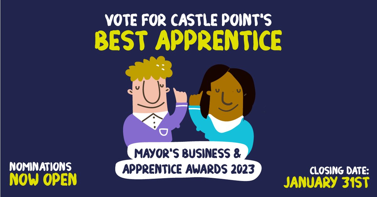 chooselocalCP's tweet photo. Are you a local business that employs an exceptional apprentice? Recognise their achievements by nominating them for the Castle Point Mayor’s Apprentice Award before January 31st. Click on the link to download an entry form https://t.co/VhpySO38Dc
#castlepoint #mayorsawards https://t.co/kUCyfZ0s0w