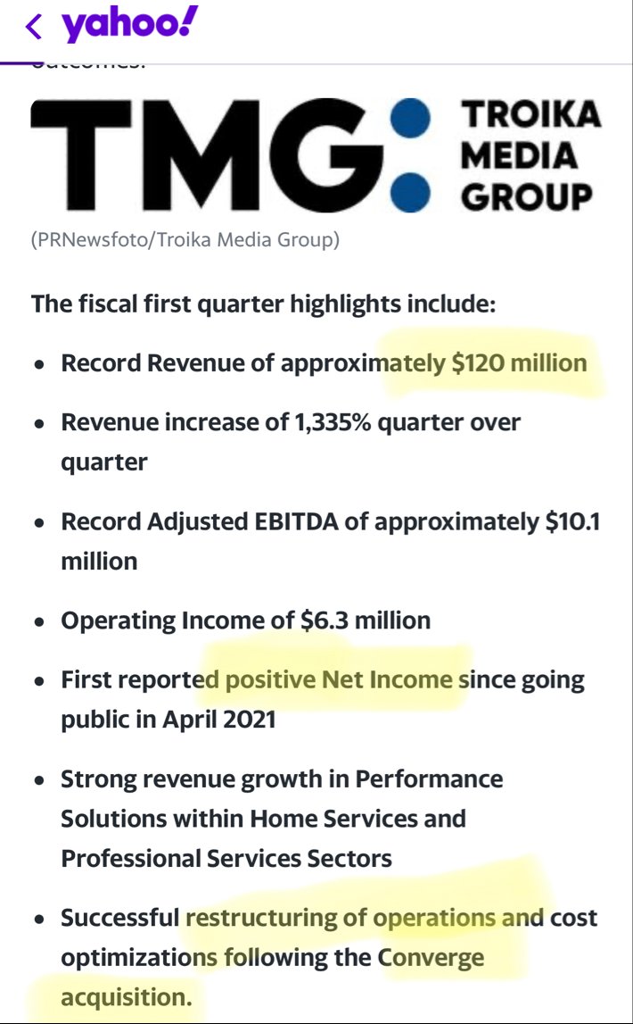 LittleIronMan12's tweet photo. $TRKA one of the best things to remember that make this stock different from the likes of $xela $hlbz and many other growth cos is that it’s positive free cash flow. I really like the prospects of following $gns to multiple dollars. https://t.co/EjNP8Egrt7