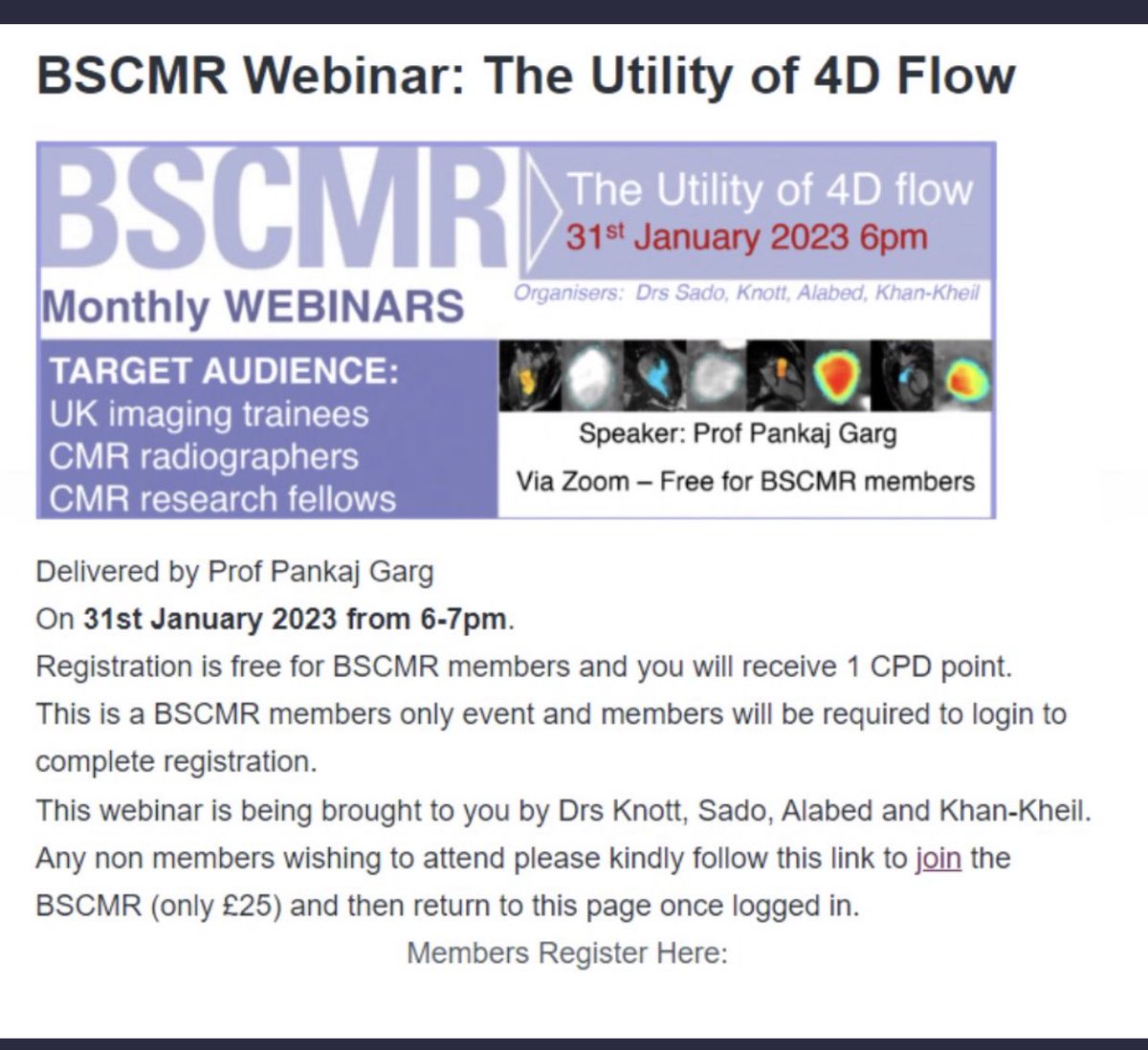 BSCMR's tweet photo. Just one week to go until our first webinar of 2023!!!

Register now before it’s too late ⏰ ⬇️

https://t.co/wxKmWrwRne

#whycmr #4dflow @HEARTinMagnet @sado_dan @gabycaptur @smrabd @BSCImaging @drniallkeenan @pswoboda81 @bennybristol @ThomasTreibel @KhanKheil88 @ColinBerryMD https://t.co/wTu41ZVmQY