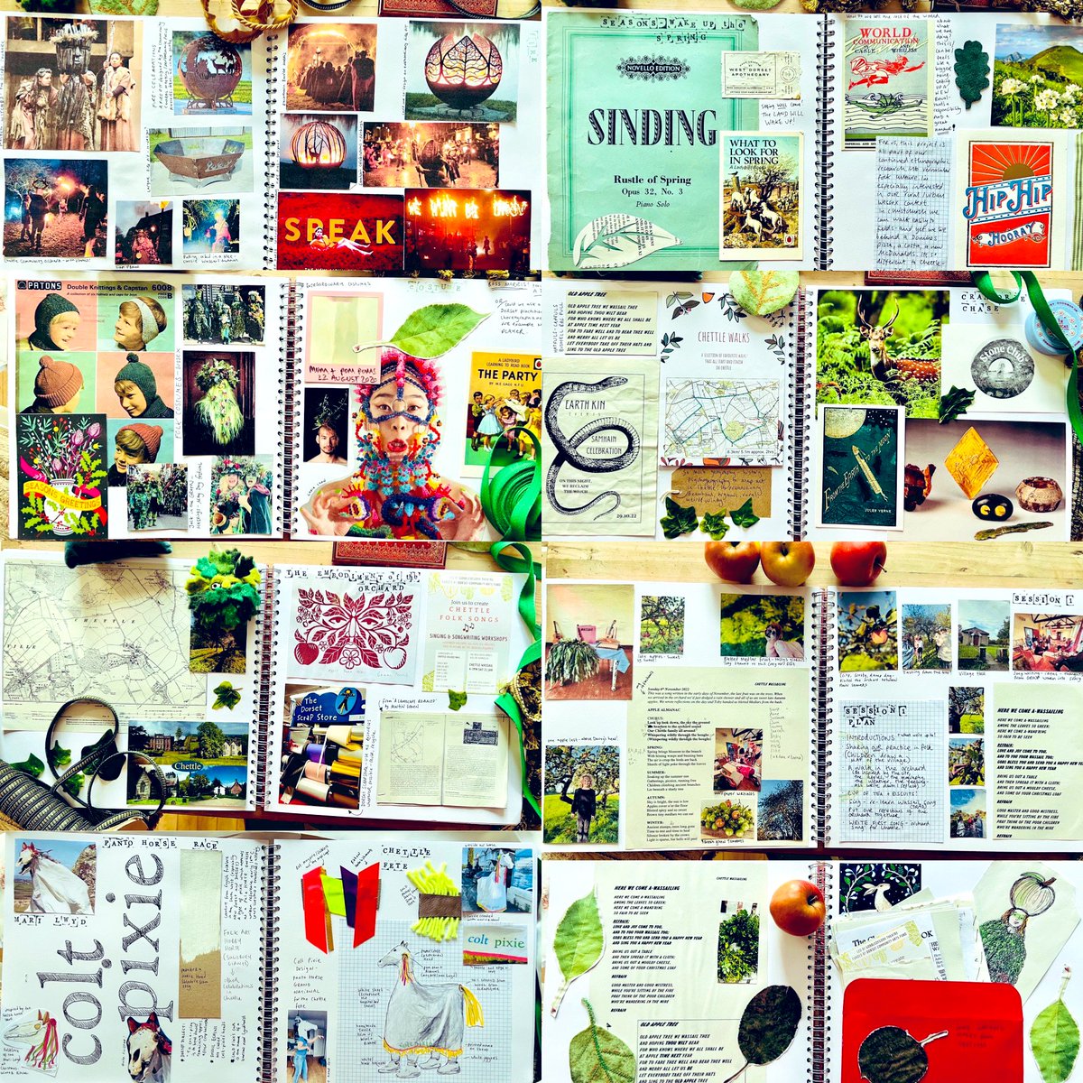 thegobbledegook's tweet photo. The pages of my #wassail planning workbook condensed into 3 images
An absolute honour to co-establish a new annual ritual with this village
Project lead: @BeckyBurchell
@samleesong @zoelpalmer @funkychoir #simmysingh
#chettle #dorset #folklore #folk funded by: @DorsetComFnd https://t.co/oT9xYo1hPa
