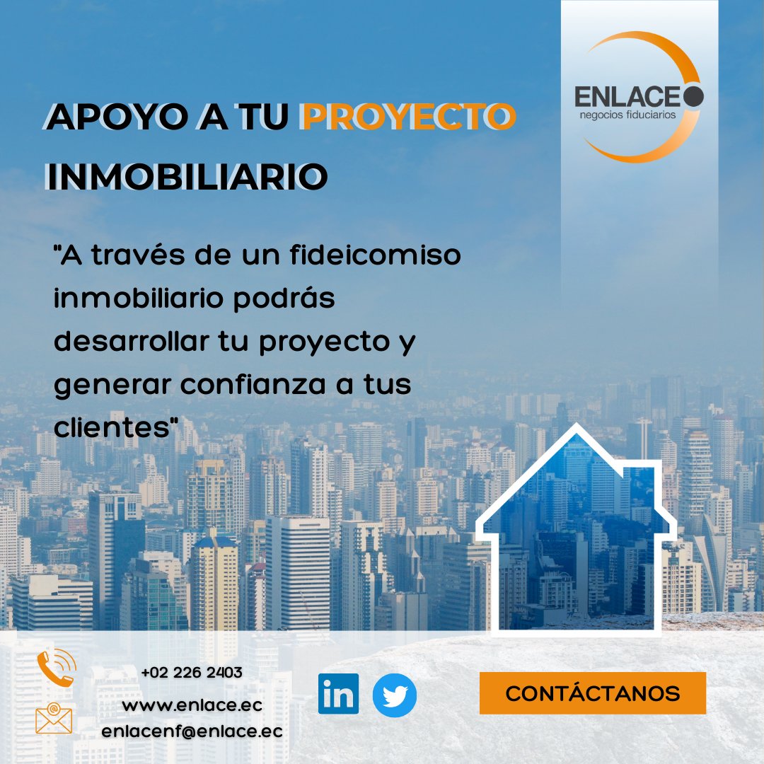 EnlaceNF's tweet photo. "APOYO A TU PROYECTO INMOBILIARIO" 🏡
Infórmate más sobre nuestros Fideicomisos 💼
Conoce más sobre nosotros y nuestra experiencia 👉 https://t.co/TlE10kZham
Para más información escríbenos 👉 enlacenf@enlace.ec
¡Estaremos gustosos de atenderte!
#Negocios  #informacionparati https://t.co/Z7c0BBsqzU