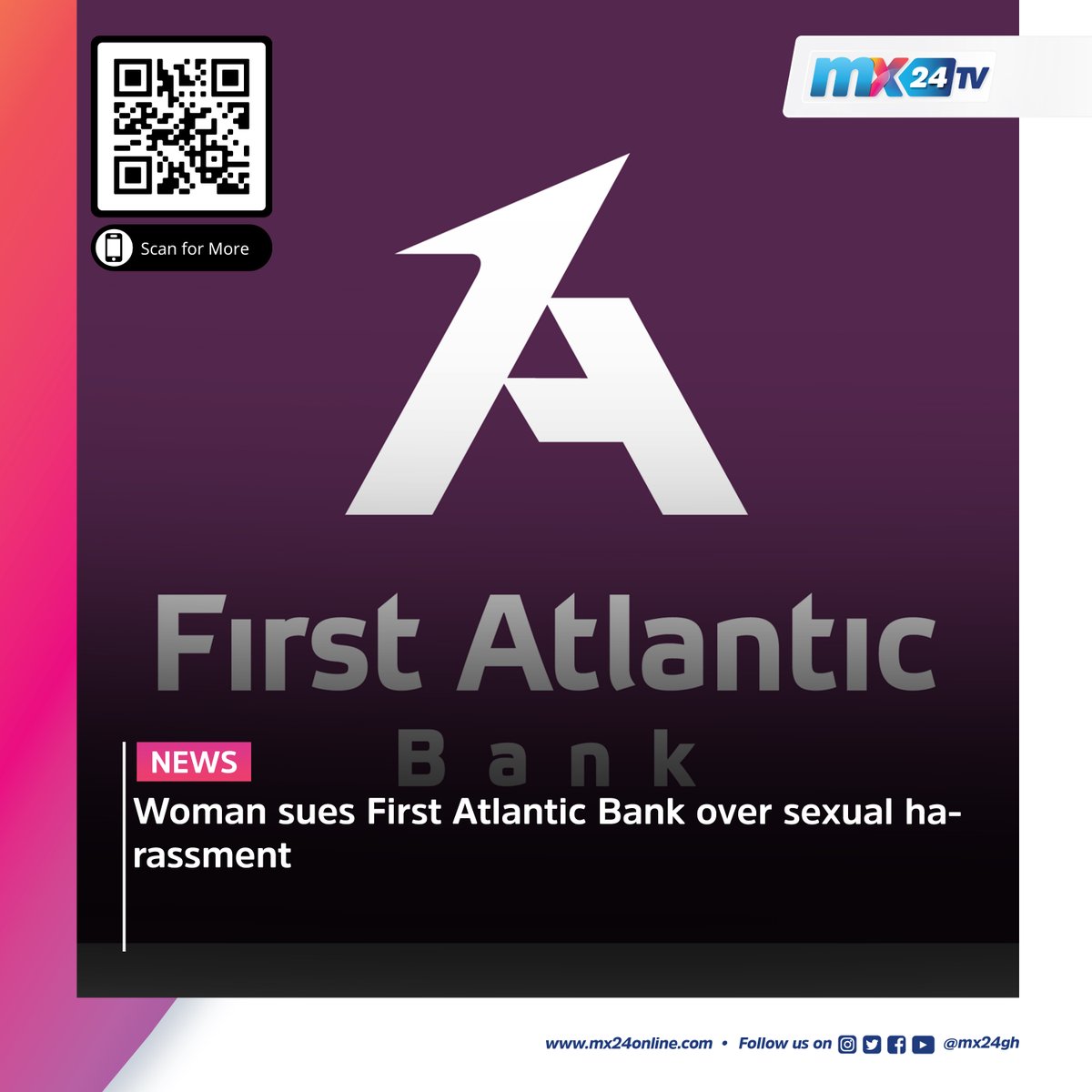 mx24gh's tweet photo. Here are today's biggest headlines. Scan the code to visit our website to read more.
#mx24gh #funfearlessfactual #Mx24news #EastwoodAnaba #DuncanWilliams #Agbodza #TollBooth #FirstAtlantic #GWCL #JawaharlalNehru #BBC #Modi #Arsenal #ManUnited #Uganda https://t.co/bIDbweELqJ