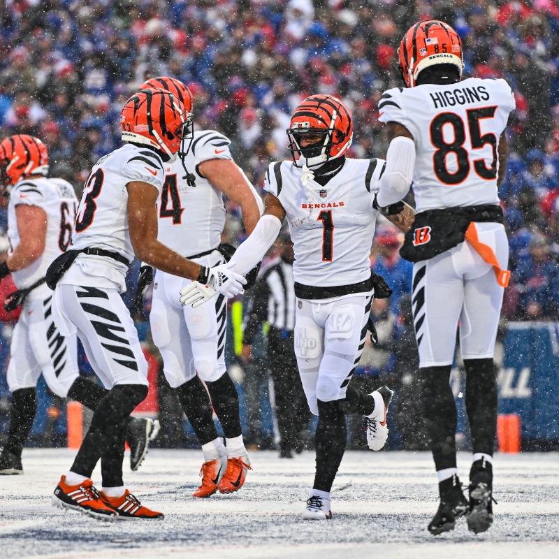 Bengals's tweet photo. "We're built for this. It doesn't matter what anybody thinks about us. We don't care who's favored, who's not. We're built for this." - Zac Taylor