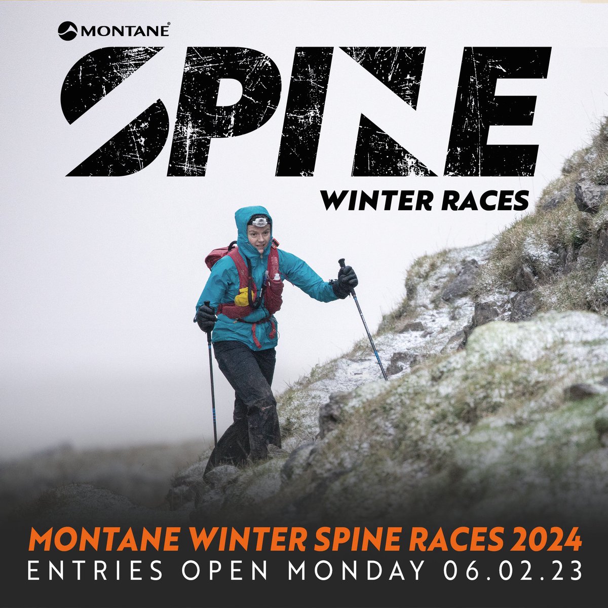 TheSpineRace's tweet photo. MONTANE WINTER SPINE RACES 2024
ENTRIES OPEN 06.02.23

The countdown for next year is on. Entries will open on Monday 6th February 2023.
Details on how and when to enter will follow so keep your eye out for updates on our social channels...

1/2 #spinerace https://t.co/rcBq0RsWKM