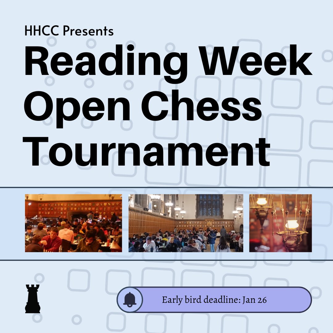 Hart House October Open Chess Tournament, Events