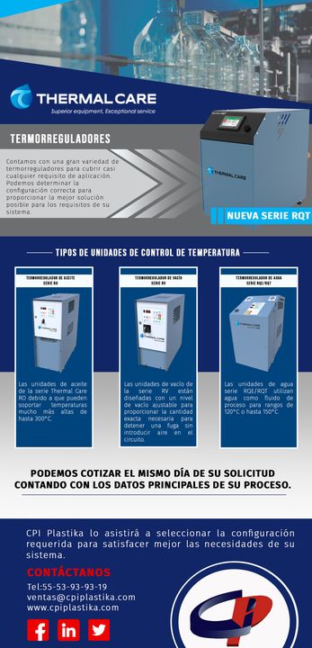 CPIPLASTIKA's tweet photo. Contáctanos para mas información al 55 53-93-93-19 ó si prefieres mandanos correo a ventas@cpiplastika.com

#thermalcare #termorreguladores #cpiplastika Thermal Care, Inc. #ventas #ventas https://t.co/Yz29OqyKsG