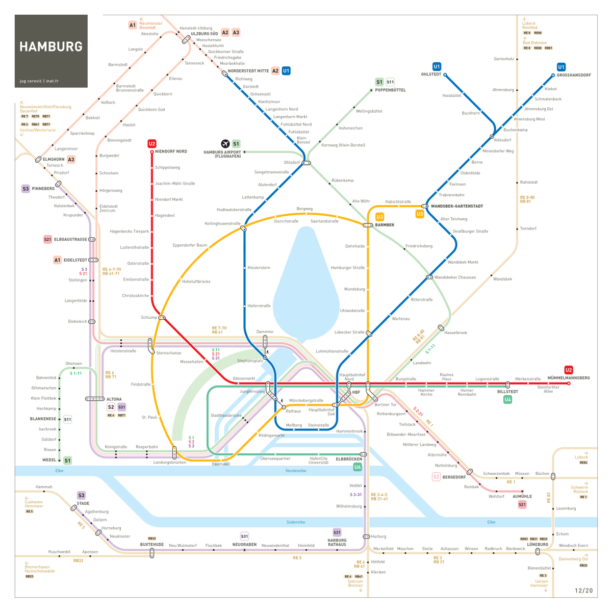 Der #HVV-Schnellbahnplan ist altbekannt. Ein Grafiker aus Frankreich hat ihn radikal verändert – ohne Auftrag. Was ihn antrieb, obwohl er noch nie in #Hamburg war und was er damit vorhat, verrät er im Interview: nahverkehrhamburg.de/der-weg-ist-da… #Bestof (€, aber mit Probeabo gratis)