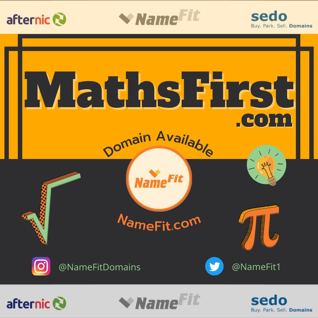 namefit1's tweet photo. #MathsFirst is a great #domain for #Science & #Engineering
Check it out! 👉https://t.co/Z6LTArPLw1
#ads #Science #Math #Maths #First #domainsforsale #domainname #DomainNameForSale #Domains #web3 #namefit #sedo #afternic #buy #ad #teacher #teaching #tutorials #LearnToEarn https://t.co/epVcV3zaFT