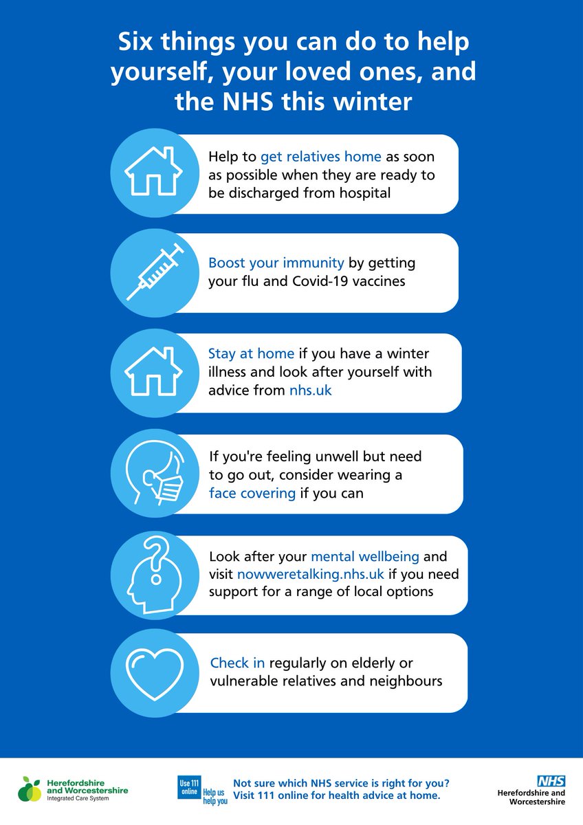 HWHerefordshire's tweet photo. Six things you can do to help yourself, your loved ones, and the NHS this winter.
#sixthings https://t.co/HMUkjTqS75
