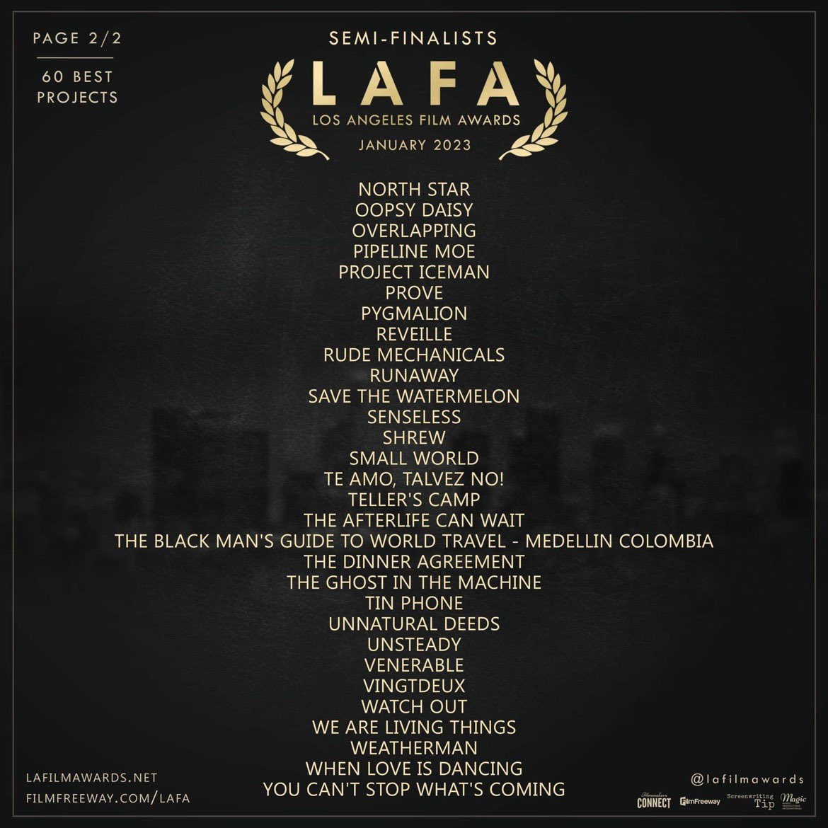 Volatilepicsltd's tweet photo. Our short film Venerable is now a semi-finalist at the @lafilmawards! #lafa #awards #shortfilm We’re so proud of this film. https://t.co/c8f90osdrT