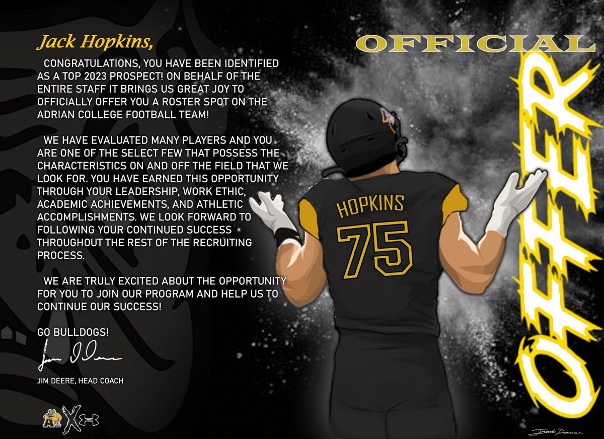 Excited to announce that I have received an official offer to @AdrianCollegeFB!! @coachbarnes20 @CoachGough @CoachHank