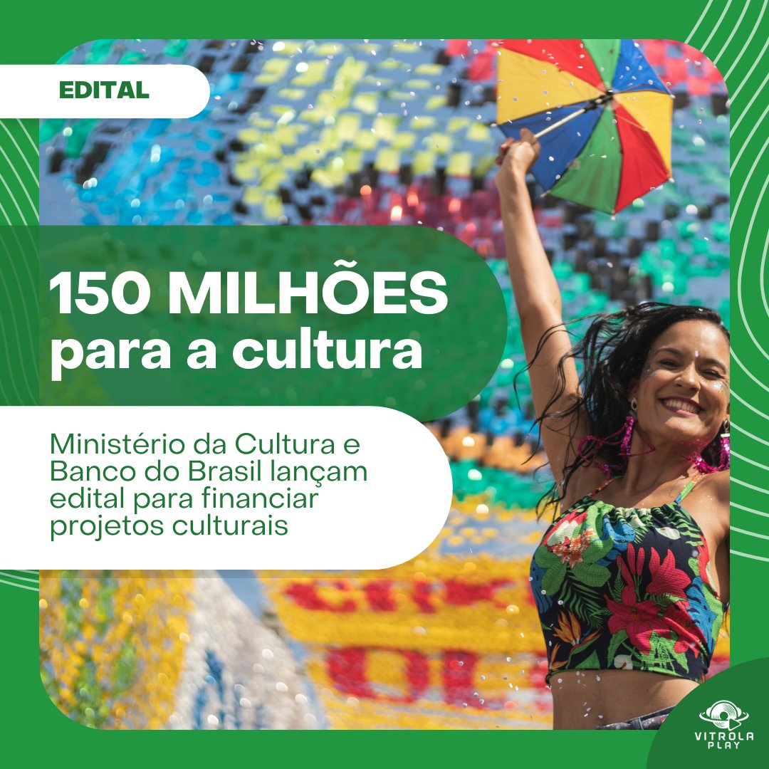 A ministra da Cultura anunciou um novo edital de R$ 150 milhões para financiar projetos culturais em parceria com o Banco do Brasil. O primeiro edital será o do CCBB, coordenado pelo próprio banco. 

As inscrições estarão abertas até 3/3/2023 no site bb.com.br/patrocinios