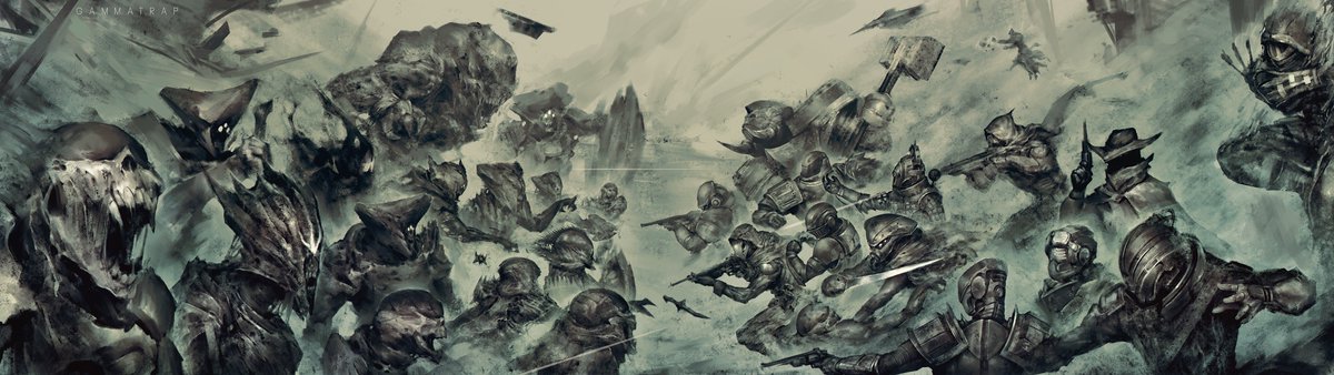 BrandonMcCamey's tweet photo. IT IS FINISHED! 
After over 80 hours of work when I could manage it, the 4k dual monitor wallpaper is DONE! Thank you to everyone who contributed to this project, your names are WELL hidden in the piece. 
THIS IS AVAILABLE TO DOWNLOAD 👇 https://t.co/c2IYzZokrL
