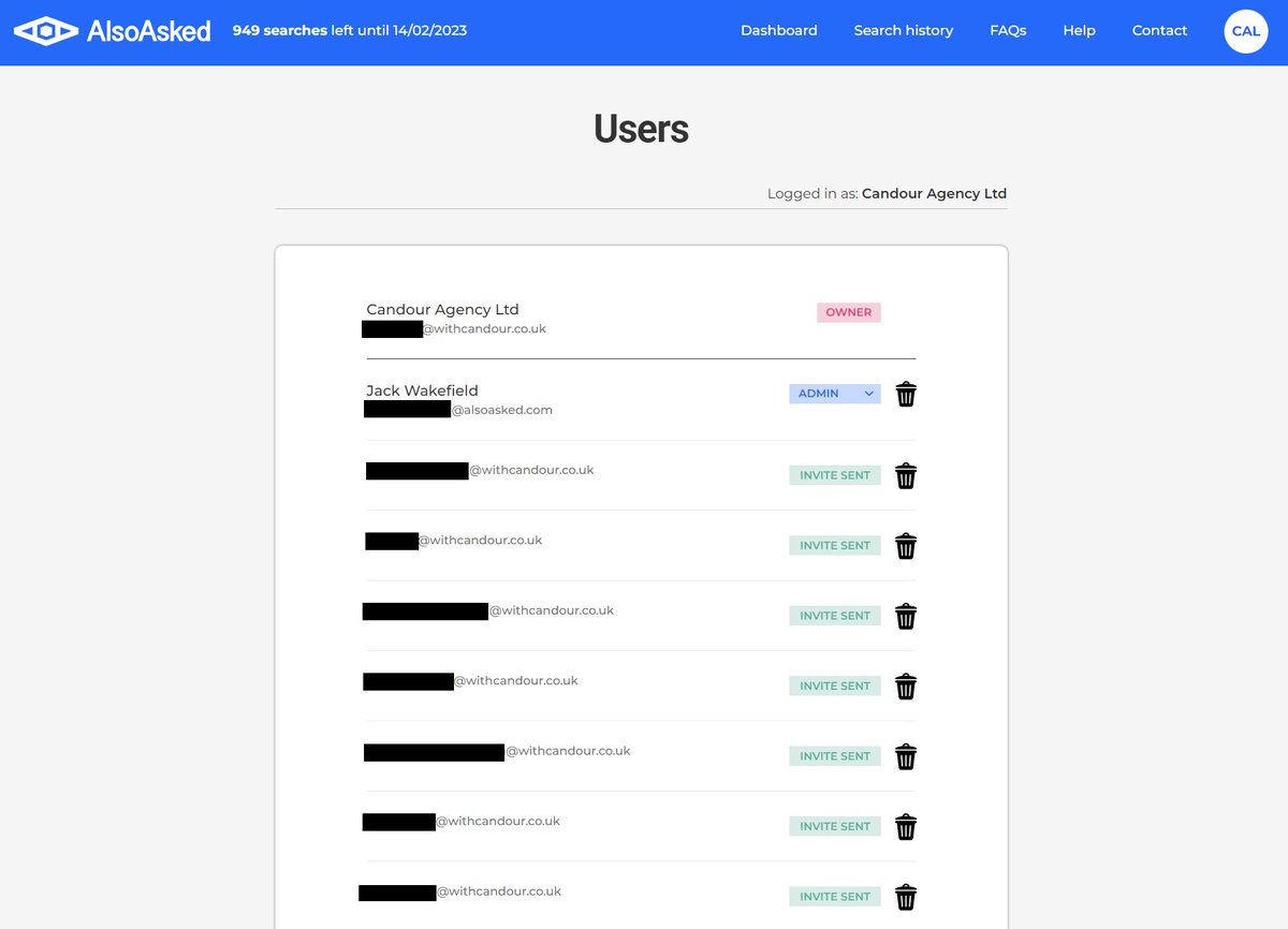🥳 Big update for <a href="/AlsoAsked/">AlsoAsked</a> today! 🎉

All accounts (Free, Basic, Lite, Pro) can now add *unlimited* users to their accounts.

This means you can now share and manage your account with colleagues, team members, or friends!

More info: help.alsoasked.com/en/articles/69…