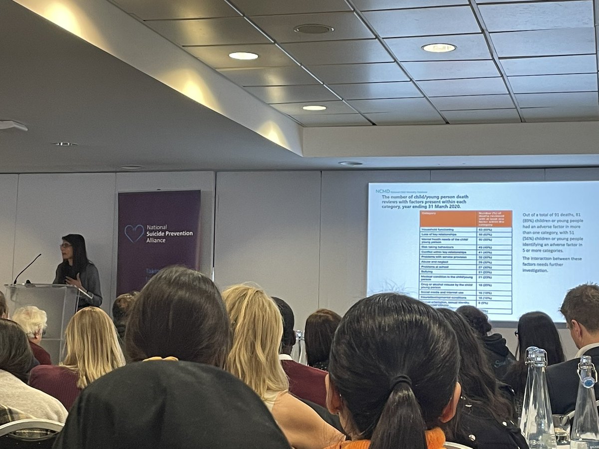 Thank you @pchitsabesan for an excellent presentation, highlighting the multi-factorial nature of suicide and the importance of conversations with young people to  improve #SuicidePrevention #NSPAconf @NSPA_UK