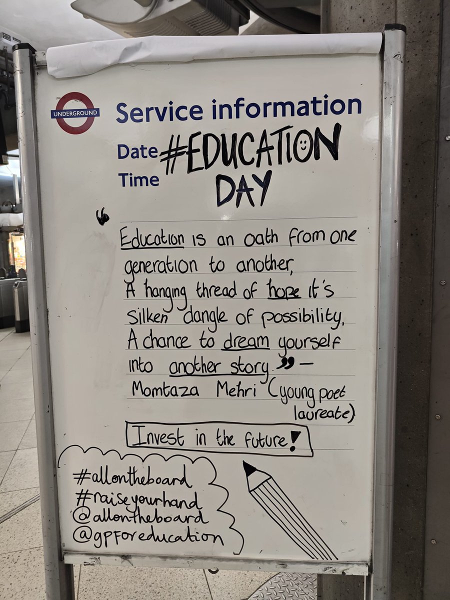 "Eduaction is an oath from one generation to another. 
A hanging thread of hope it’s silken dangle of possibility. 
A chance to dream yourself in to another story"

Happy #EducationDay <a href="/allontheboard/">All On The Board</a>

#FundEducation #RaiseYourHand #Allontheboard
