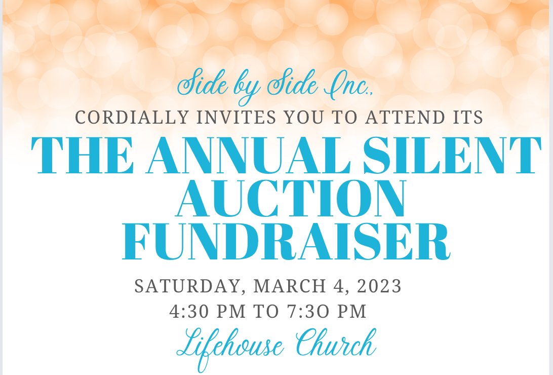 Side by Side's Annual Silent Auction is on Sat, 3/4 @ Lifehouse Church Beltsville. This event funds instructors & interpreters for ea. Great Start session, tailored for PG Co. youth & families. This year's keynote speaker is @PenaMelnykforMD! Buy tix here: eventbrite.com/e/annual-silen…