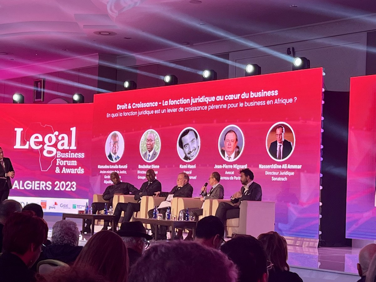 C’est parti pour le #lbf23 organise par <a href="/LegalDoctrine/">Legal Doctrine</a> à Alger avec la vision du juriste business partners notamment par <a href="/kamihaeri/">Kami Haeri</a> <a href="/vieuxmko/">Mamadou Ismaila KONATE</a> <a href="/jpmignard/">Jean-Pierre Mignard</a> <a href="/Bpifrance/">Bpifrance</a>