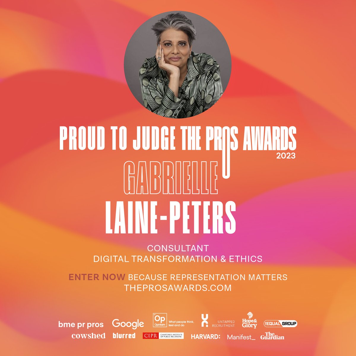 GabrielleNYC's tweet photo. I'm excited to be a judge for The Pros Awards 2023! The 1st awards to:
Celebrate inclusive work. Judged by BME pros - You can't be what you can't see
Enter: https://t.co/UIhYeqGCfL because #RepresentationMatters
#theprosawards
#bmeprpros
@bmeprpros https://t.co/D10QUo2gN0