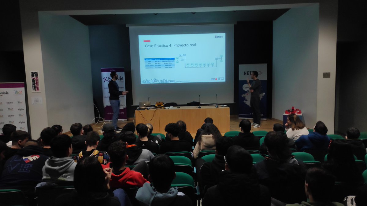 jiocariz's tweet photo. Alumn@s de 1º y 2º de Sistemas de Telecomunicaciones e Informáticos de @Egibide en la jornada técnica de #FagorElectronica sobre su solución de #FibraOptica para despliegues RF en #ICT2 de grandes dimensiones. Muchas gracias a @Fagorelectronic y @ArantzaAyape por la organización! https://t.co/F0kwd5jStH