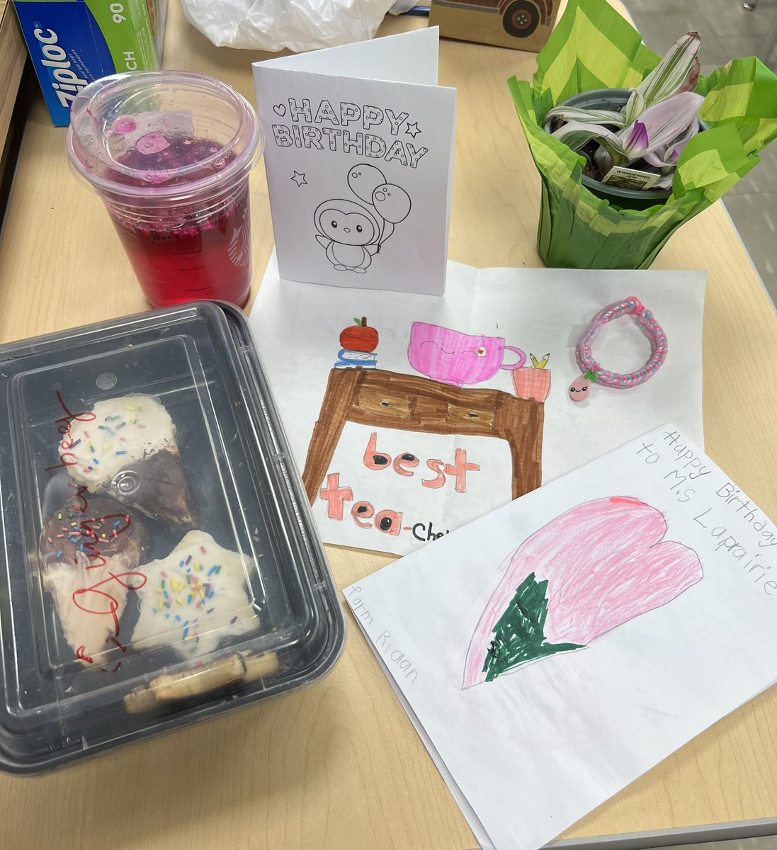 POV: it’s your birthday as a primary teacher 🥹💕 no love quite like the squeezes and birthday shoutouts down the hall. #community #birthdaygirl