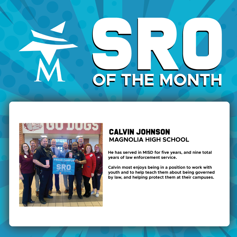 MagnoliaISD's tweet photo. ICYMI: Help us celebrate our January SRO's of the Month, @MagnoliaHighTX 'sOfficer Johnson and Officer White. https://t.co/7XSBzEE3Ja