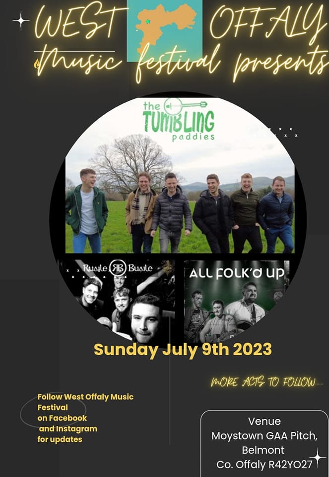 beatonthepeat's tweet photo. ***Save the Date***
West Offaly Music Festival will take place on Sunday, July 9th @ Moystown Gaa Pitch. A fantastic line up will include Ruaile Buaile, All Folk’d Up and the extremely popular Tumblin’ Paddies with more acts to follow. #WOMF https://t.co/IqCBVNIyE9