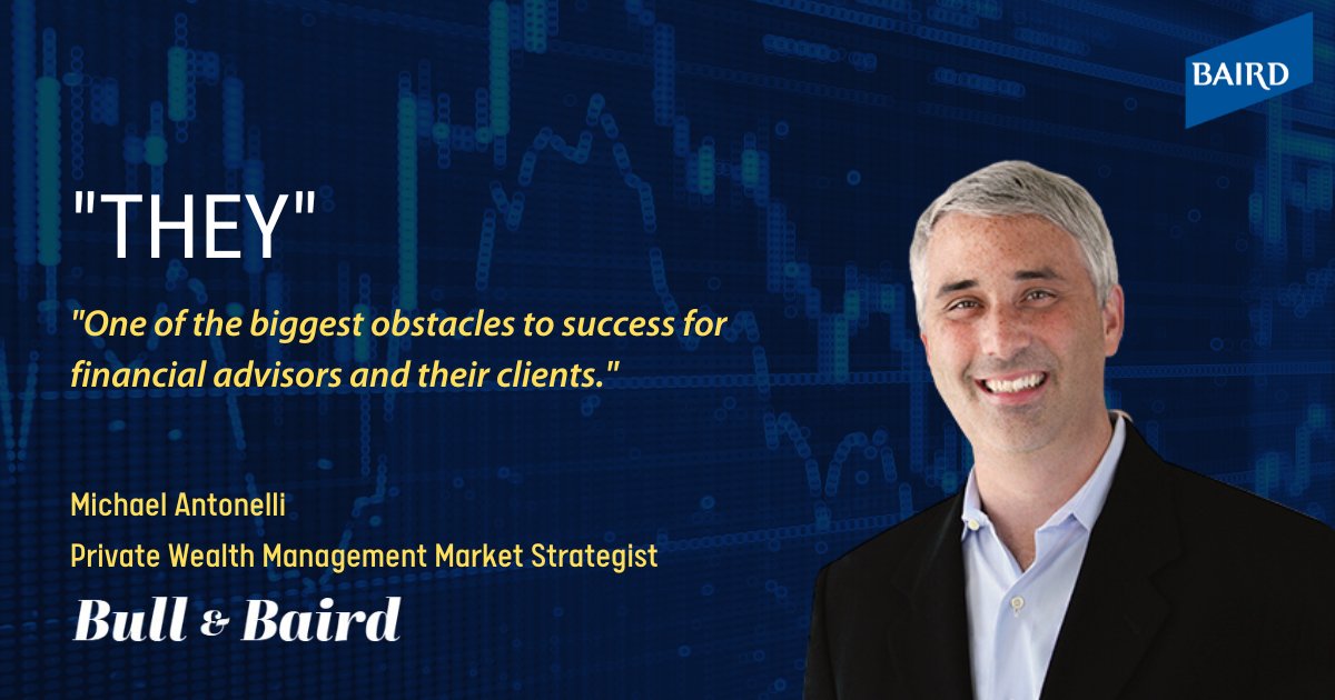 WLMSGroup's tweet photo. Baird's Private Wealth Management Market Strategist Michael Antonelli discovered what may be one of the biggest impediments to your financial success! Read the latest Bull &amp; Baird post in the link below.

#WeAreBaird #investing #wealthmanagement https://t.co/im5QSIEZiP https://t.co/9ApD4Mq8rq