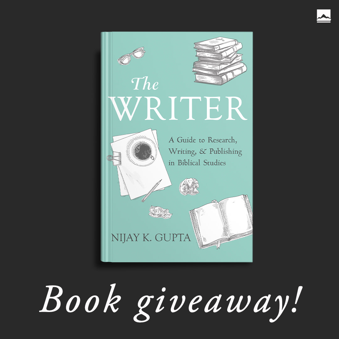 📢 BOOK GIVEAWAY! 📢 Win one of five free copies of @NijayKGupta's new book, "The Writer: A Guide to Research, Writing, and Publishing in Biblical Studies." 

*RT to enter.* Entries open through W, 1/25.

Preview the book at bit.ly/3cqGRGQ.

US, UK, and AUS only.