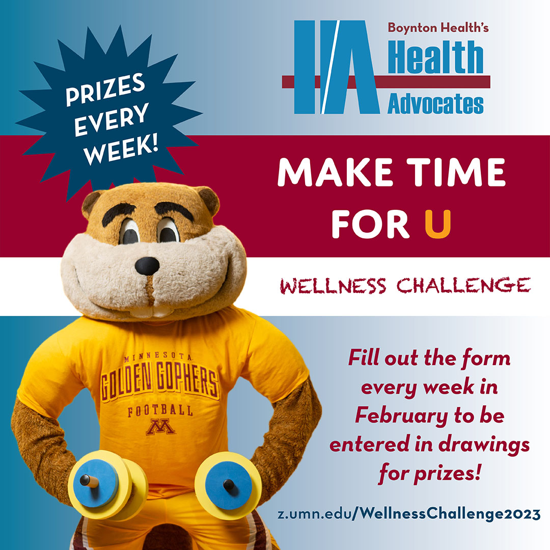Each week Boynton Health will focus on different aspects of health and wellness, such as physical, mental, creative, and social well-being, to lead a more well-balanced lifestyle. We hope you will join us in creating a space for better care of ourselves! bit.ly/3Hm6TYc