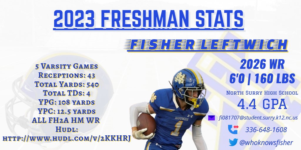 FISHER LEFTWICH: @whoknowsfisher 
2026 WR
Hudl Highlights 🔥 : hudl.com/v/2KKHRJ

#RecruitTheHounds | 🐶🔥