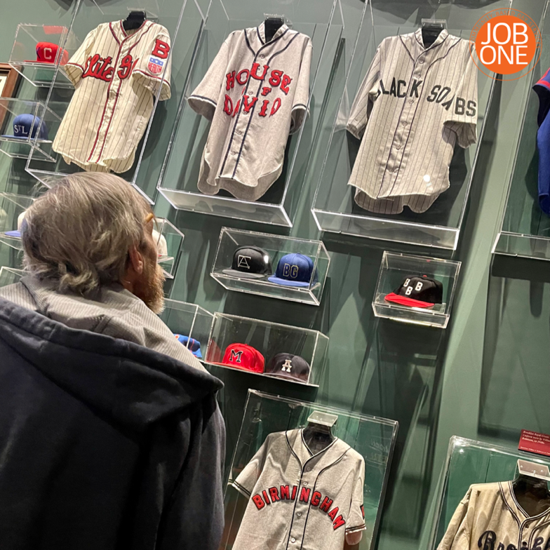 JobOneKC's tweet photo. For #CommunityBasedDayServices participant, Michael, sports have always been a major part of his life. Taking a swing into the history of America's game at the @NLBMuseumKC, he discovered many home run exhibits.
#ConnectEngageBelong #JobOneKC https://t.co/6wRvF5t27E