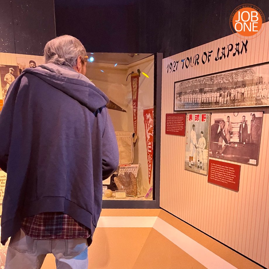 JobOneKC's tweet photo. For #CommunityBasedDayServices participant, Michael, sports have always been a major part of his life. Taking a swing into the history of America's game at the @NLBMuseumKC, he discovered many home run exhibits.
#ConnectEngageBelong #JobOneKC https://t.co/6wRvF5t27E