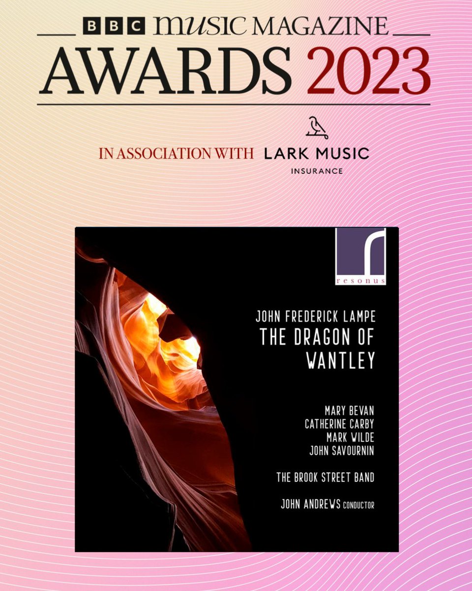 'The Dragon of Wantley' has been nominated for @MusicMagazine for the 2023 Opera Award! 🥳

Please vote for it here: classical-music.com/2023-awards/op…

Thank you @continuofndn, @resonusclassics, all of our musicians and, most of all, our listeners 🎶

#BBCMMAwards