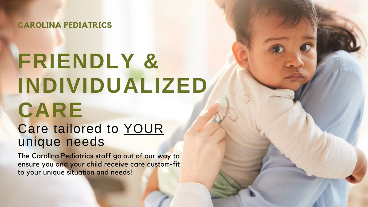 At Carolina Pediatrics, we care about your unique preferences and needs. Our team does all we can to make sure your child gets the attentive care they deserve ❤️

This is what it means for us to be your Medical Home – carolinapedswilm.com/index.php/our-…

#childhealth #carolinapediatrics