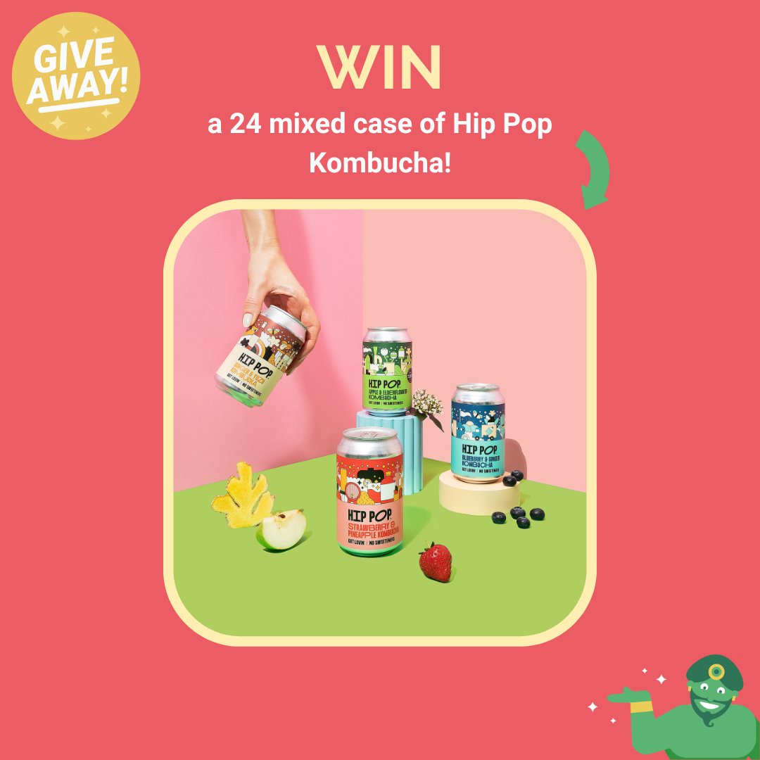Win a mixed case of <a href="/drinkhippop/">Hip Pop</a> kombucha!

They're delicious and perfect to curb your boozy cravings!

To enter:
1️⃣ Like &amp; RT 💚
2️⃣ Follow <a href="/greenjinnapp/">GreenJinn</a> &amp; <a href="/drinkhippop/">Hip Pop</a> 
3️⃣ Tag a friend

T&amp;C’s: Ends 30/01. UK only. 

#greenjinnapp #hippop #giveaway