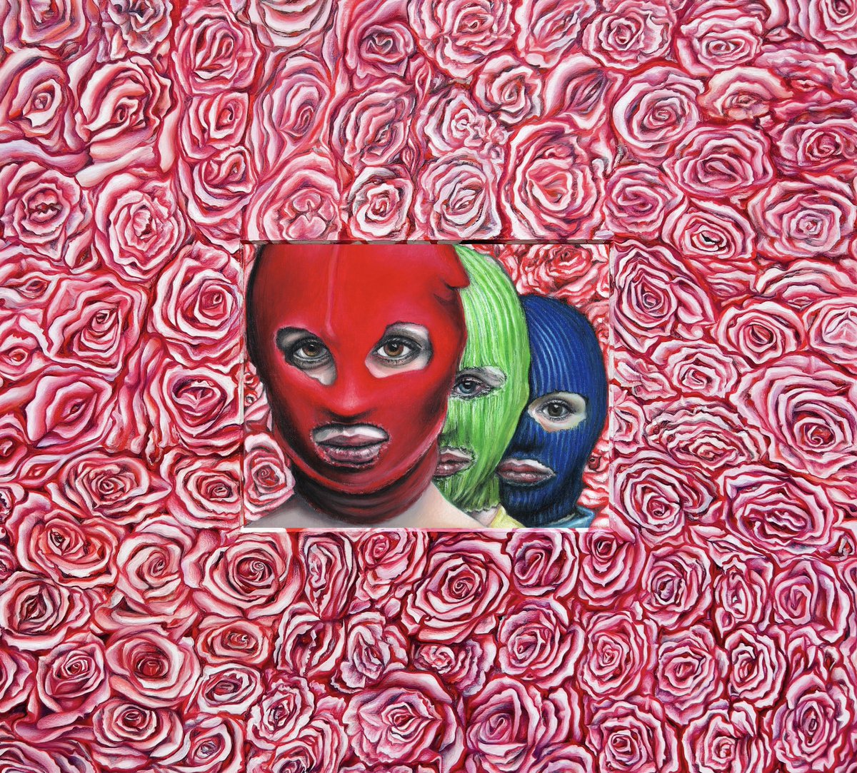 MirijamJeremic's tweet image. Voilà! @pussyriot #artwork is born!
Size: 60x70 &amp;amp; ready to hang on the walls of the world. 👊 ~
•
#rosepattern #vulva #feminism #postost #art #contemporary #mirijamseelbinder #aka #mirijamverenajeremic