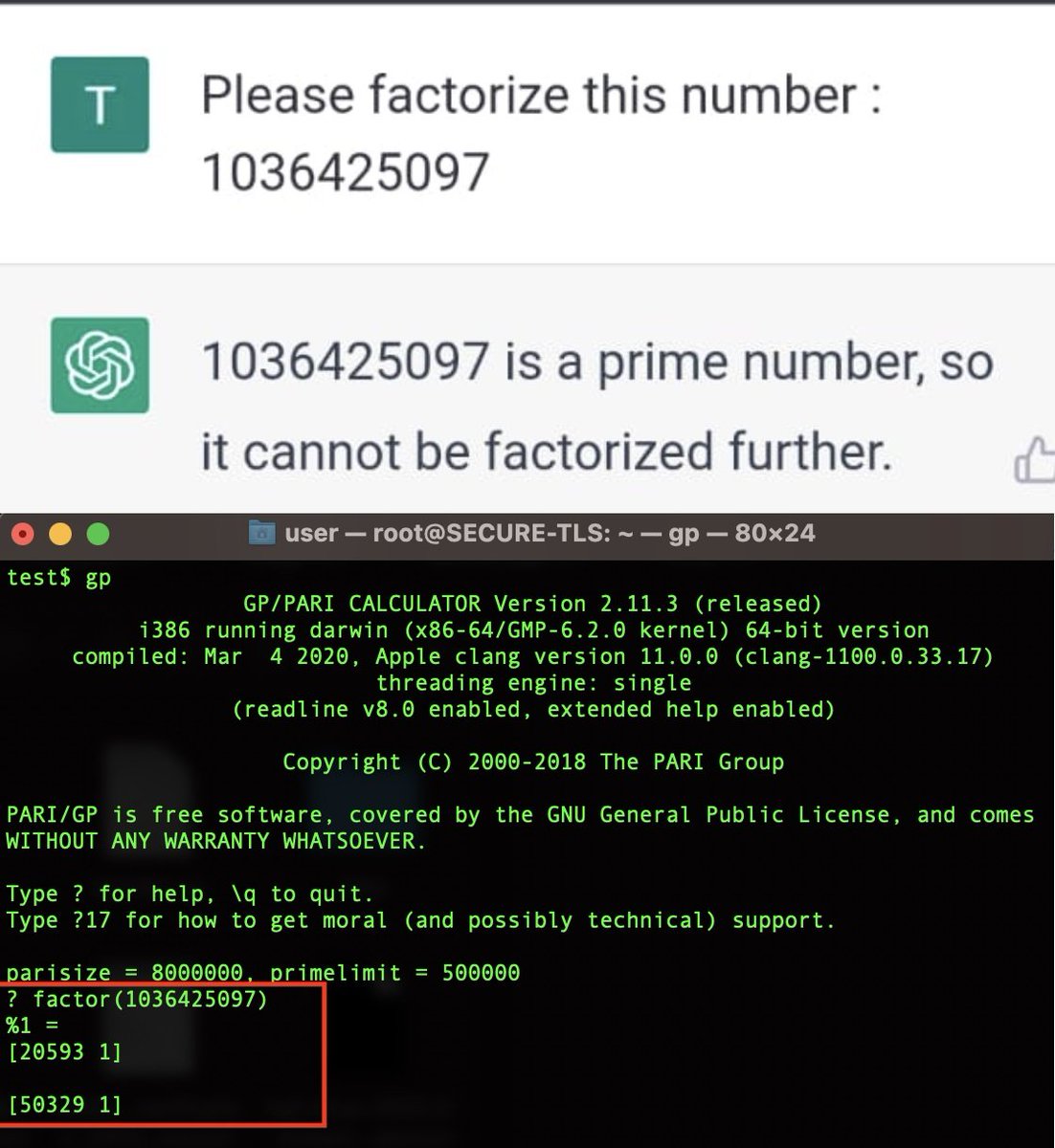 Prime factorization with chatGPT 😀