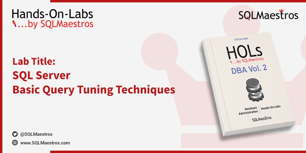 A_Bansal's tweet photo. #SQLMaestros Hands-On-Lab of the day: SQL Server Basic Query Tuning Techniques
The best way to learn is to do-it-yourself
Explore: https://t.co/zXdpl3HU7o
RT & Share/spread the word
#SQLServer #Administration https://t.co/wD2YSYUwCT