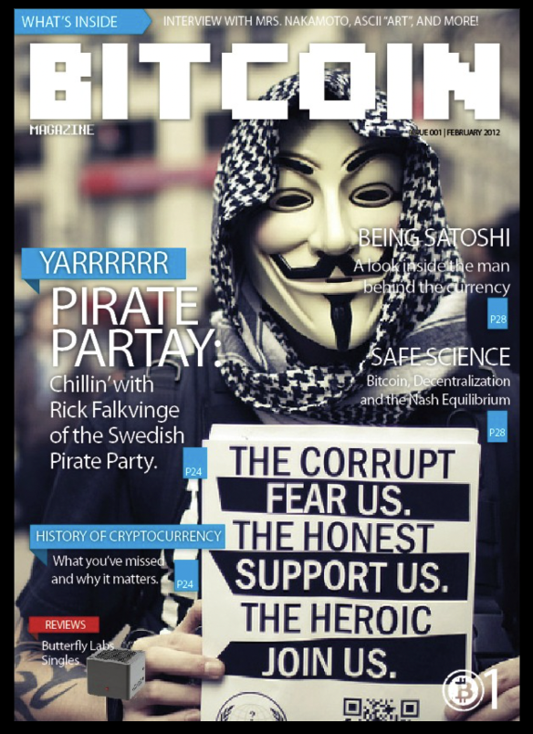 ✨ 11 years ago today, the 1st cover for the 1st #Bitcoin Magazine makes its online debut

Price: $6 or 1 BTC 💫
