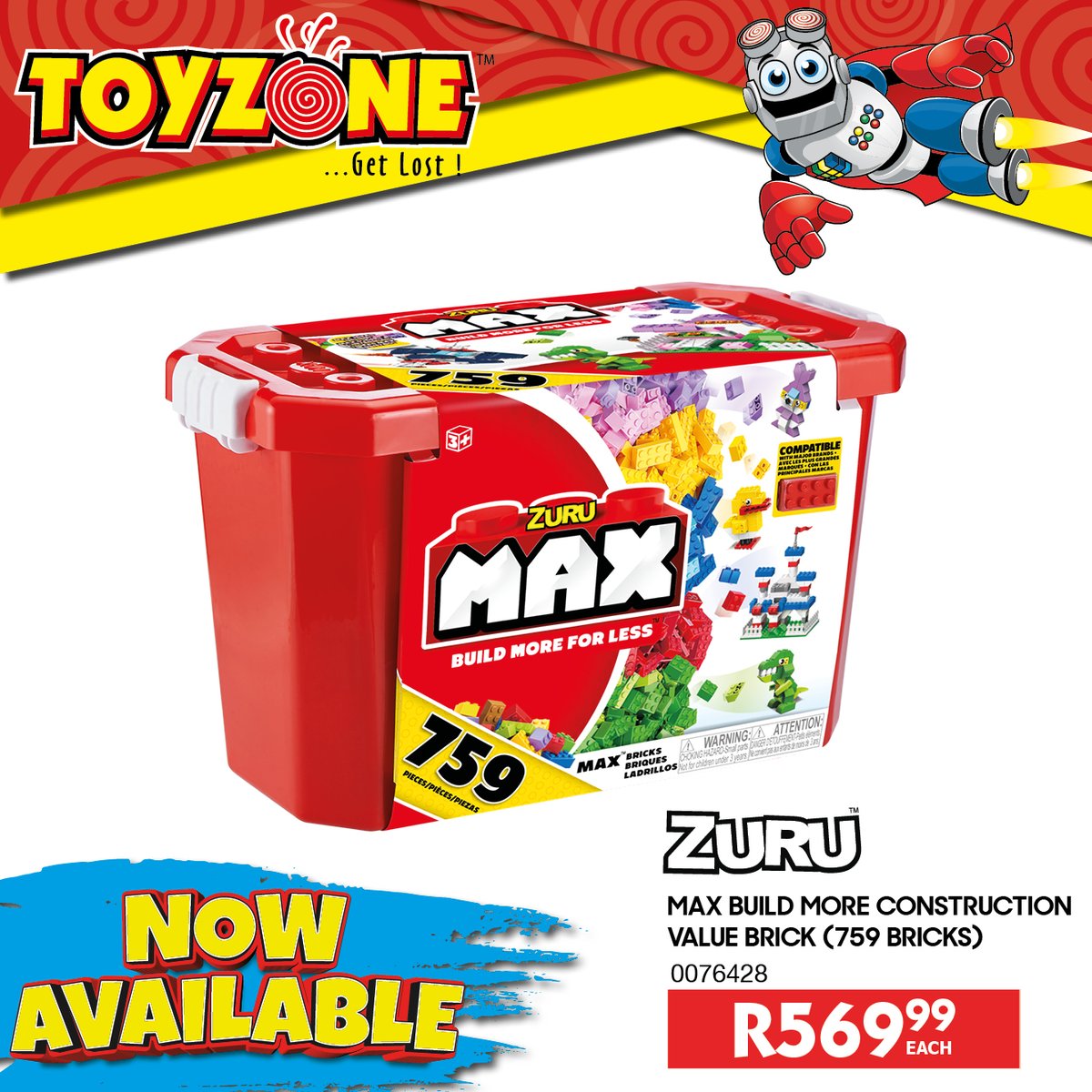ToyZoneZoink's tweet photo. Let your kids build more with ZURU Max Build More & let their imagination run wild!
Hurry down to a store near you.
#ToyZone #Zoink #MaxBuild https://t.co/uhUZXAU7z1
