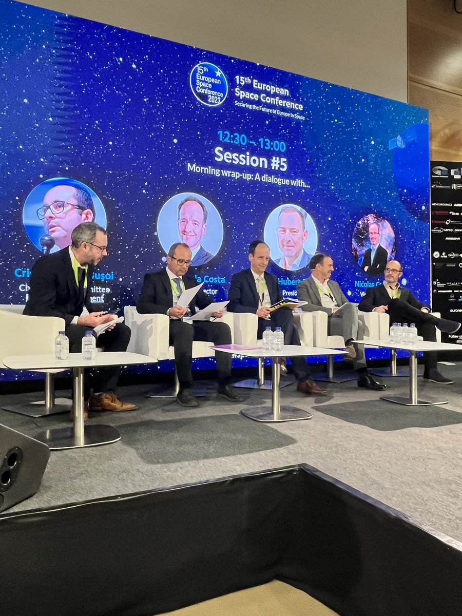 YEESS VP Dr. @Nicolas_Capet takes the stage for the morning wrap up alongside Cristian Busoi from @Europarl_EN , Rodrigo da Costa from @EU4Space and André-Hubert Roussel from @ASDEurospace 
Stay tuned to follow their dialogue. #Space4Europe #BBESpaceConf