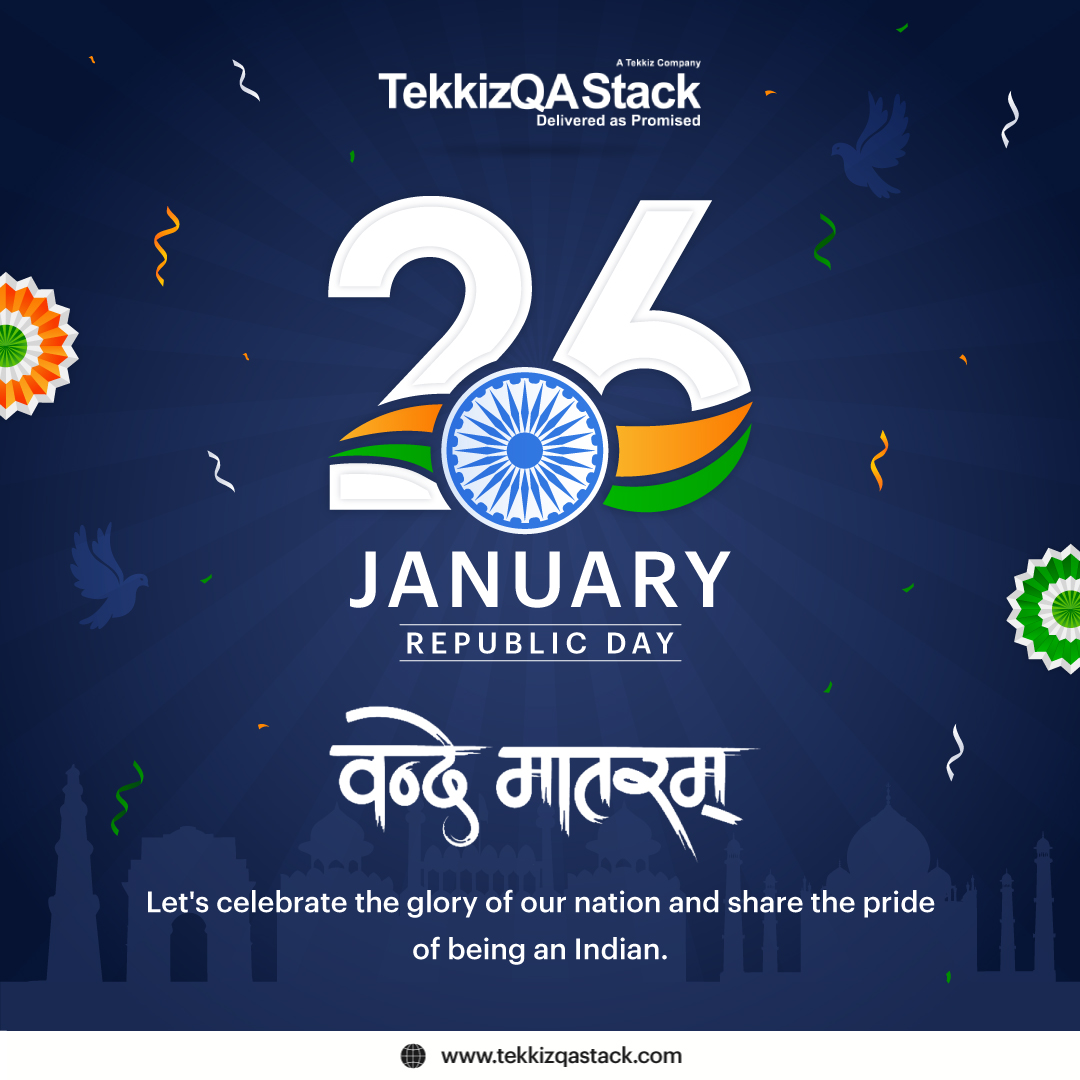 tekkizqa_stack's tweet photo. A Nation's culture resides in its people's hearts and souls.
Let's celebrate the glory of our nation and share the pride of being an Indian.

𝗧𝗲𝗸𝗸𝗶𝘇 𝗤𝗔 𝗦𝘁𝗮𝗰𝗸 𝗪𝗶𝘀𝗵𝗲𝘀 𝗔 𝗛𝗮𝗽𝗽𝘆 𝗥𝗲𝗽𝘂𝗯𝗹𝗶𝗰 𝗗𝗮𝘆 to you and your family.
#tekkizqastack #republicday https://t.co/Vcdcwz5SBq