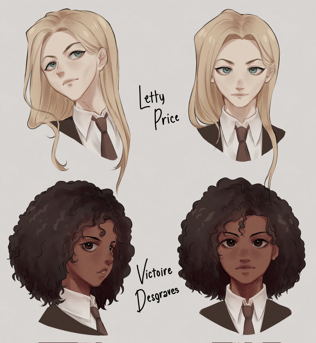 dark skin blonde hair necktie dark-skinned female multiple girls long hair character name  illustration images