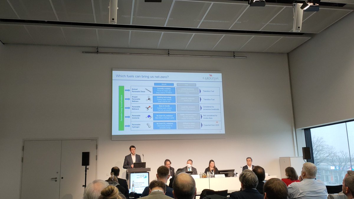 #carnival does not consider ammonia as a fuel for cruise ships, says #stefanfahrnholz. The major problem is it's toxicity and the comfort of the passengers. 
#fuels2023