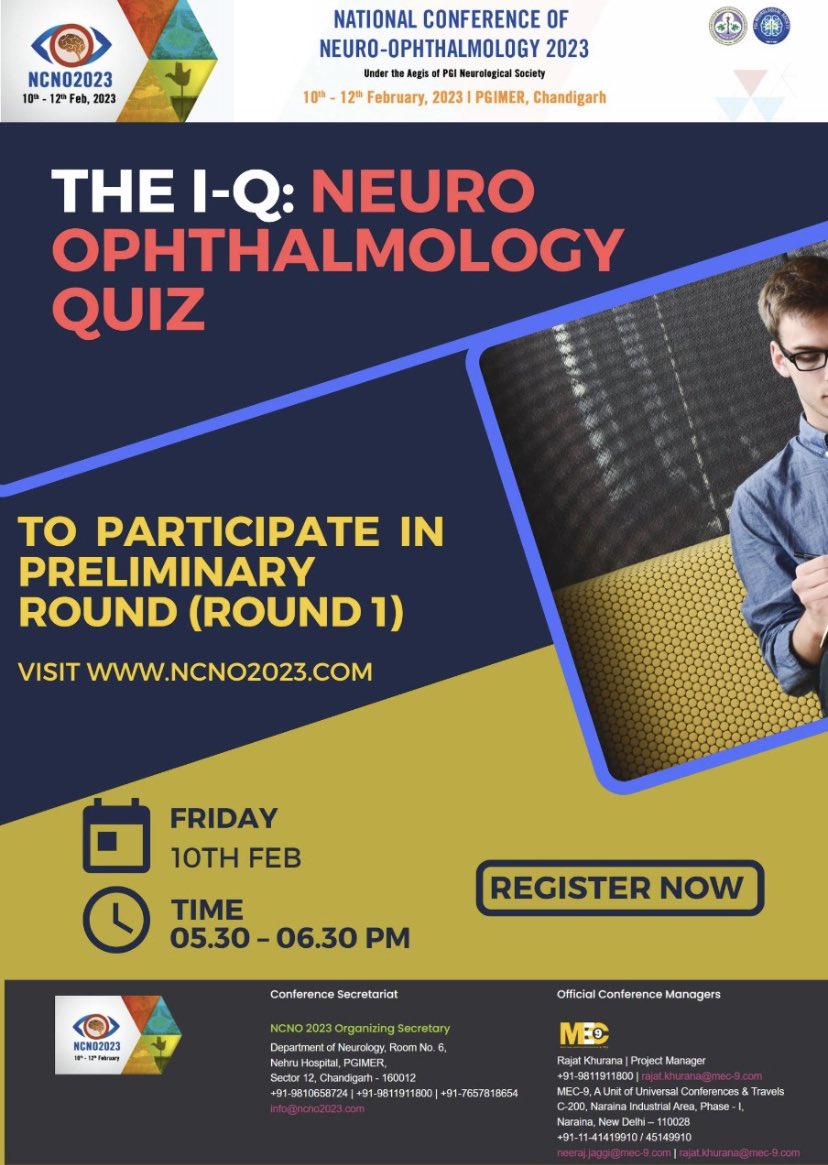 AIIMS_Neurology (@aiimsneurology) on Twitter photo PGI Chandigarh <a href="/dpgi_chandigarh/">dpgimerchd</a> organises National Conference of Neuro-ophthalmology 2023 Feb 10-12 #NCNO2023 Don’t miss the academic feast of Neuro-ophthalmology PGI Chandigarh <a href="/dpgi_chandigarh/">dpgimerchd</a> organises National Conference of Neuro-ophthalmology 2023 Feb 10-12 #NCNO2023 Don’t miss the academic feast of Neuro-ophthalmology