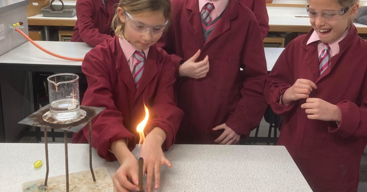 Year 5 looked at the effect of temperature and surface area on the rate of a sweet dissolving. They varied the temperature using Bunsen burners and used a pestle and mortar to increase the surface area of their sweets.