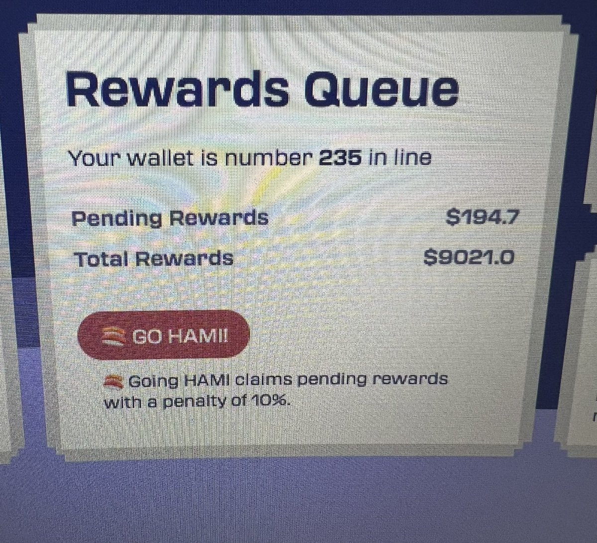 Gm

Checks $hami rewards