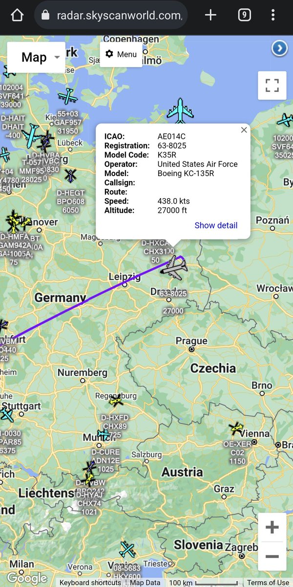 scan_sky's tweet photo. #USAF πΊπΈ - Boeing KC-135R - 63-8025 - #BART10
RTB To Spangdahlem Air Base π©πͺ πΊπΈ - Receivers Cancelled. https://t.co/Z055yvQ3C7